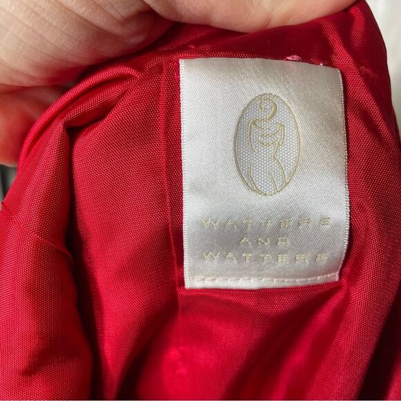 NWT WATTERS AND WATTERS red long formal boat neck v back dress size 8 prom - Picture 7 of 8